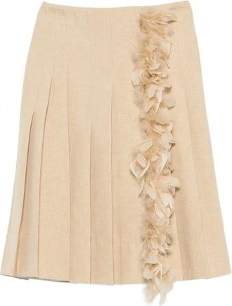 Plan C Plan C, Rokken, Dames, Beige, L, Polyester, Midi Rok