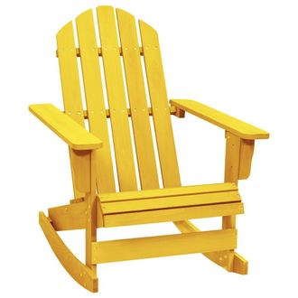 vidaXL Vidaxl - Silla Mecedora Jard&iacute;n Adirondack Madera Maciza Abeto Amarillo