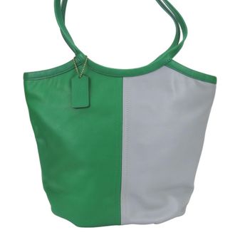 Coach Gray Green Leather Tote Bag (Pre-Owned)