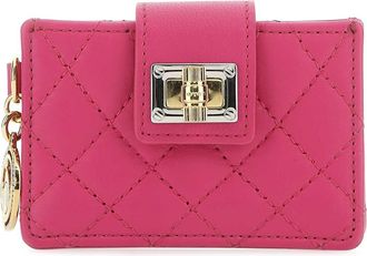Lanvin Fuchsia Leather Card Holder