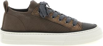 Brunello Cucinelli Brown Cotton Low Top Womens Sneakers