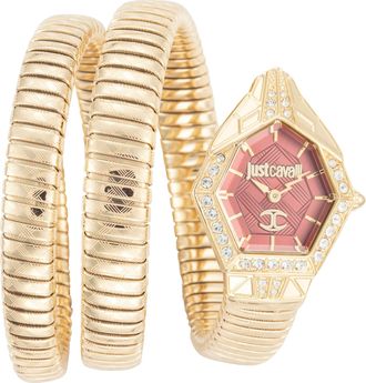 Just Cavalli Womens Snake 23mm Gold Tone Quartz Watch