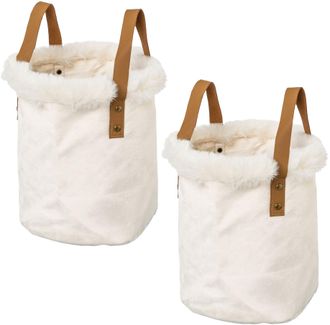 Creativ Home Organizer »Weihnachtsdeko« mit Kunstfellrand und Henkel, Höhe 20 cm, auch als Übertopf geeignet