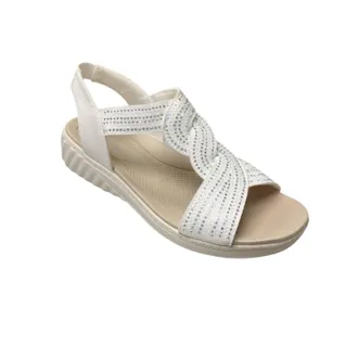 Bzees Womens Lilly Sandal In Bright White