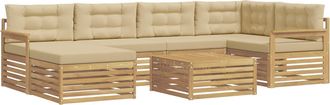 vidaXL Conjunto De Sof&aacute;s De Exterior 7 Uds. Y Beige Vidaxl