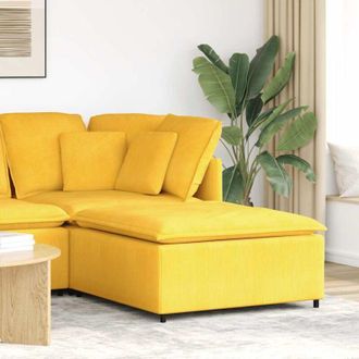 vidaXL Modulo Poggiapiedi Divano Modulare Giallo Chiaro 100x100x48 cm - Vidaxl