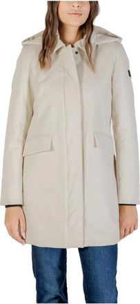 Peuterey Gewatteerde blazer met capuchon en zakken - Dames - Parka Jassen - Wit - M - Jassen