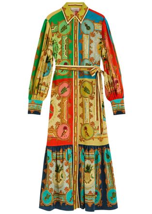 Alemais Alemais Musica Printed Silk Maxi Shirt Dress - Multicoloured - 6 (UK6 /xs)