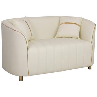 Wanderlust Deco Sof&aacute; De Piel Sint&eacute;tica Beige 137x72x76h Cm
