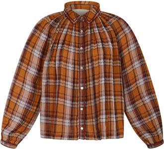 Carolina K Womens Brisa Button Down Shirt In Brown Plaid