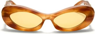 Valentino Vls-178C Ovale Cat-Eye Zonnebril - Dames - Zonnebrillen - Bruin - ONE Size - Accessoires