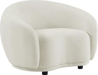 Vente-Unique Sill&oacute;n en tela boucl&eacute; blanco marfil BOVANA de Pascal Morabito