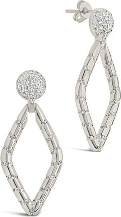 Sterling Forever Gisele Cubic Zirconia Geometric Drop Earrings in Silver at Nordstrom Rack