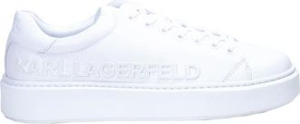 Karl Lagerfeld Witte Lace-Up Sneakers Maxi Cup - Heren - Sneakers - Wit - 40 EU - Leer - Schoenen