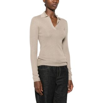 Max Mara V-hals Trui - Dames - V-hals truien - Beige - L - Truien & Vesten