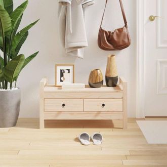 vidaXL Banco De Recibidor Madera Maciza De Pino 80x40x43 Cm Vidaxl
