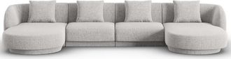BLOOMINGLOFT 5-Sitzer Design Panorama Sofa Tulum mit Chenille-Bezug