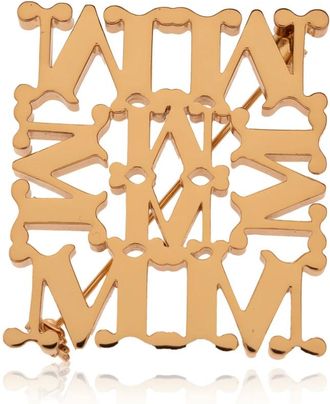 Max Mara Accessoires, Dames, Geel, ONE Size, Logo Broche