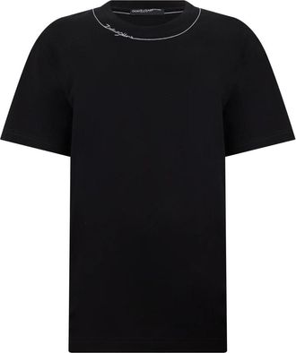 Dolce & Gabbana T-shirt met korte mouwen en ronde hals - Heren - T-shirts - Zwart - S - Katoen - Tops