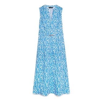 Fiorella Rubino Maxi Kleedjes - Dames - Casual kleedjes - Blauw - 5XL - Katoen - Kleedjes