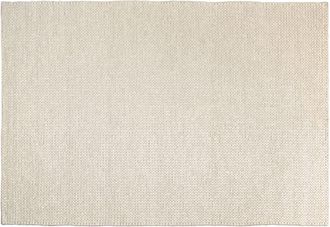 Macabane Alfombra rectangular de lana color crudo de 200x290 cm