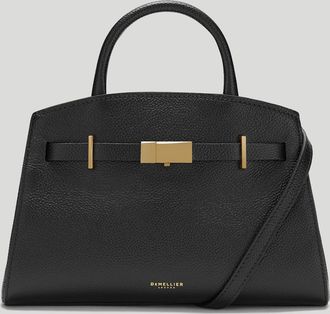 DeMellier The Small Hudson in Black Small Grain Leather Crossbody bag
