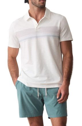 Marine Layer Air Stripe Polo in White Multi Stripe at Nordstrom, Size Xx-Large