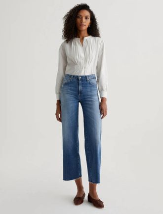 AG - Adriano Goldschmied Saige Wide Leg Crop Jeans In 16 Years Postcard