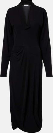 Christophe Lemaire Abito lungo in jersey di crêpe drappeggiato