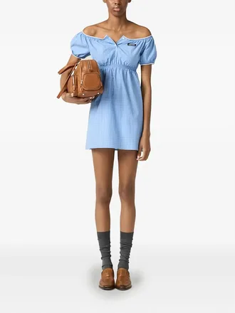 Miu Miu Checked Poplin Mini-dress