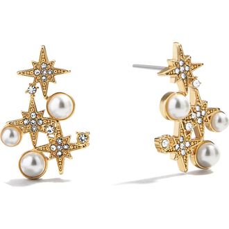 BaubleBar Nora Faux Pearl Drop Earrings in Clear at Nordstrom
