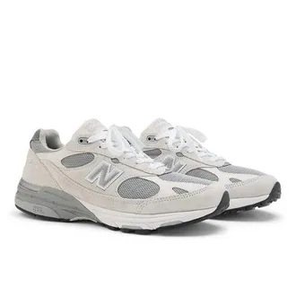 New Balance Unisex Made in USA 993 en Gris/Blanco, Gamuza/Malla, Talla 39.5
