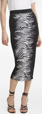 Versace Jeans Couture zebra-print midi skirt - Black