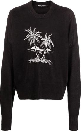 Palm Angels Training Shirt - Heren - Sweatshirts - Zwart - S - Hoodies & sweatvesten