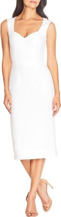 Dress The Population Elle Sweetheart Neck Sheath Midi Dress in Off White at Nordstrom, Size X-Large