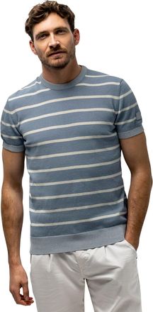 State of Art T-shirt State of Art blauw gestreept met boord