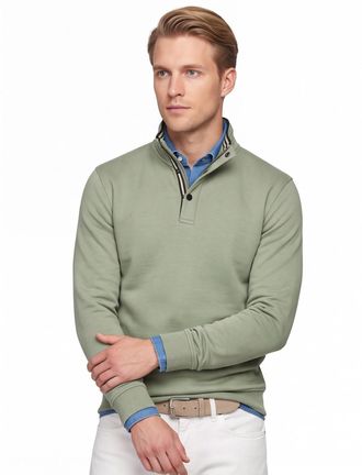 Baileys trui half zip groen effen