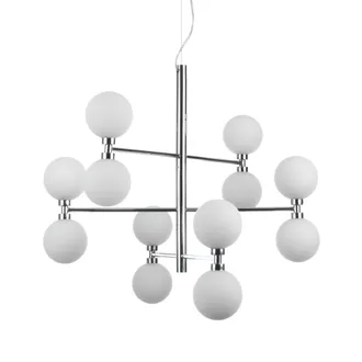 Oresteluchetta Lampadario In Acciaio Cromato Cm. &Oslash;.75 H.56