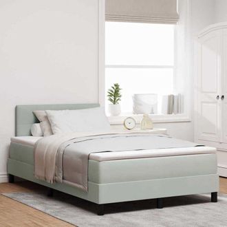 vidaXL Cama Tipo Box Spring Gris Claro 120 X 190 Cm Terciopelo Vidaxl