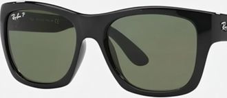 Ray-Ban Womens Polished Frame Polarized Lenses Sunglasses In Black/green