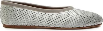 Forte_Forte Forte_forte Crystal-embellished Satin Ballet Flats - Silver - S8 (IT41 / UK8)