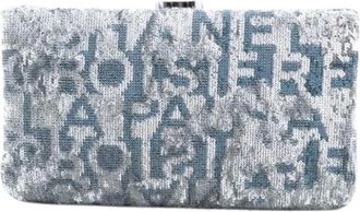 Chanel Pre-owned Clutches, female, Gray, Size: ONE SIZE Pre-owned Vintage Fabric Clutch