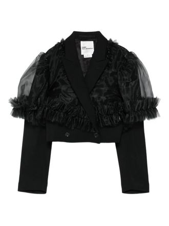 Comme Des Garçons ruffle-trimmed jacket - women - Wool/Polyester - S - Black