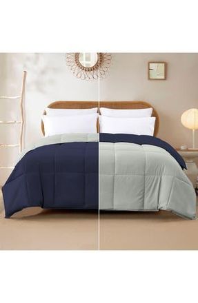 Modern Threads Down Alternative Reversible Comforter in Eclipse/silver at Nordstrom Rack, Size Queen