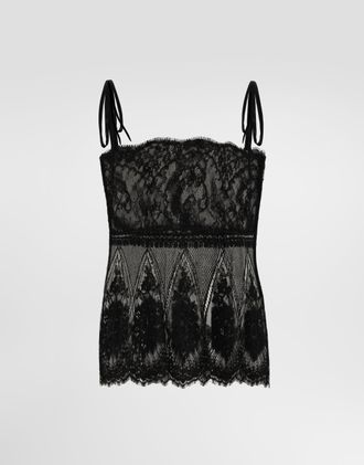 Dolce & Gabbana Lace Top - Woman Shirts And Tops Black 38