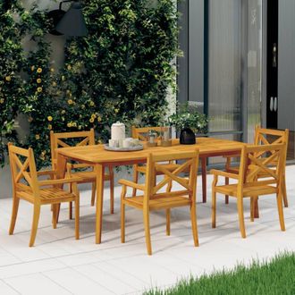 vidaXL Sillas De Comedor De Jard&iacute;n 6 Uds Madera Maciza De Acacia Vidaxl