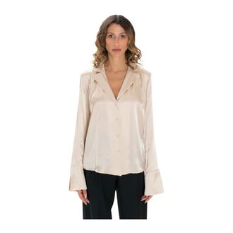 Federica Tosi Satin Silk Shirt - female - Federica Tosi - Shirts - White - L - Blouses & Shirts