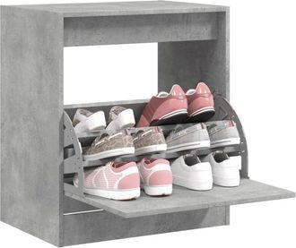 vidaXL Shoe Cabinet Concrete Grey 60x42x69 cm Engineered Wood Vidaxl