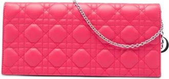 Dior Pre-owned Wallet on Chain - Dames - Vintage Clutch - Roze - ONE Size - Leer - Vintage
