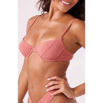 Roxy Haleiwa Underwire Bikini Top in Canyon Rose at Nordstrom Rack, Size Small